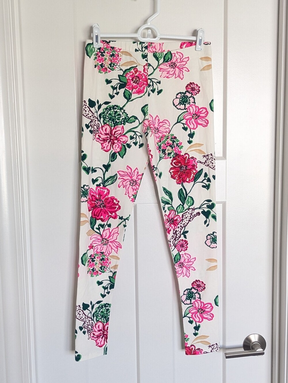 Lilly Pulitzer Maia Cotton Leggings- Coconut Safari Sanctuary Floral sz XL 12/14